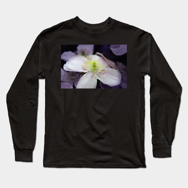 Pink Clematis flower Long Sleeve T-Shirt by InspiraImage